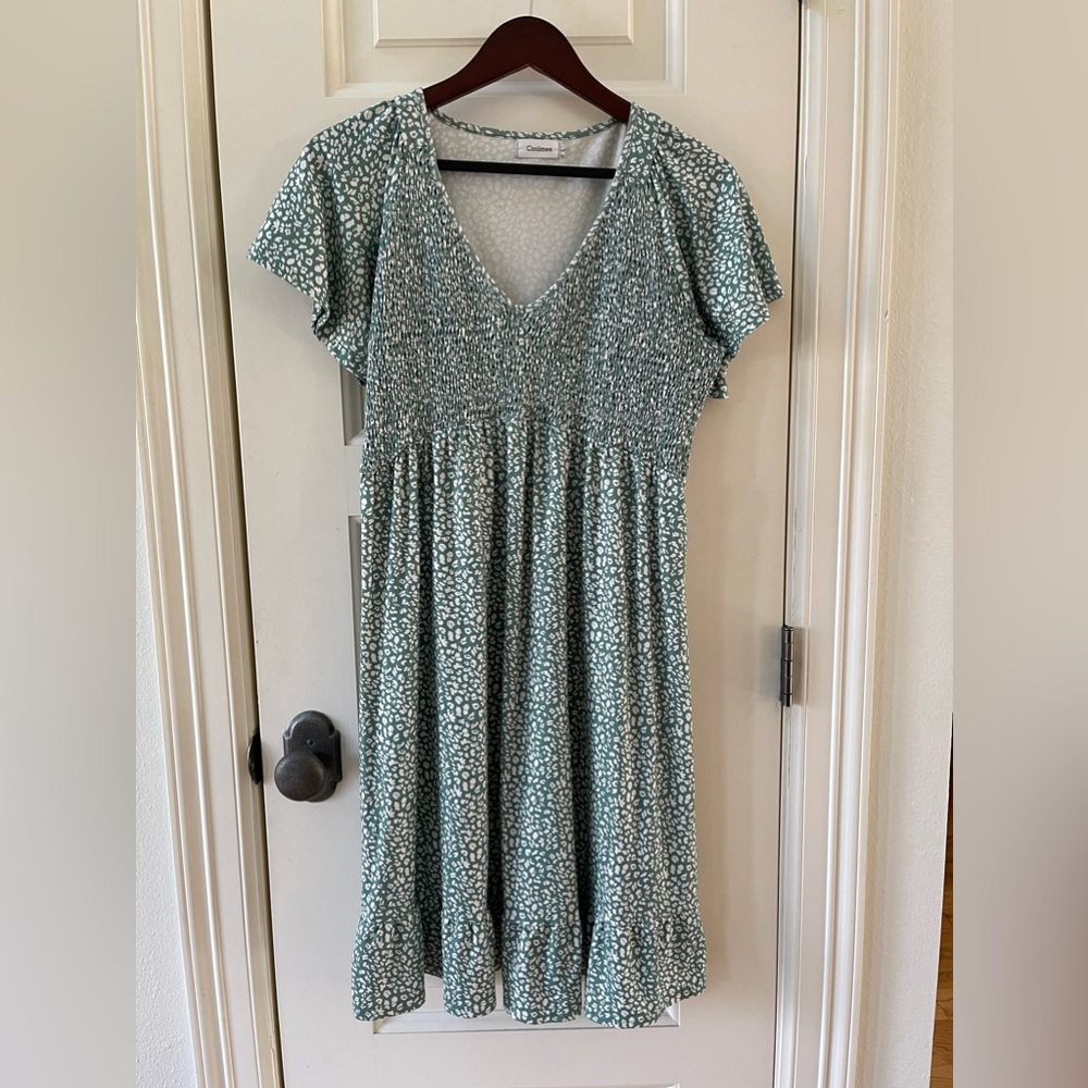 Sage Green Floral Dress/Maternity dress size L